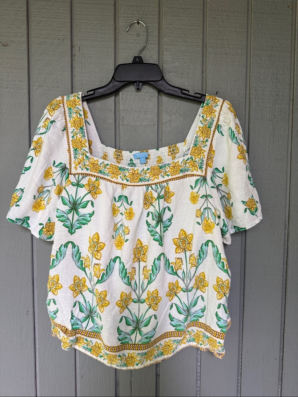 Draper James Floral Squareneck Top XL & S